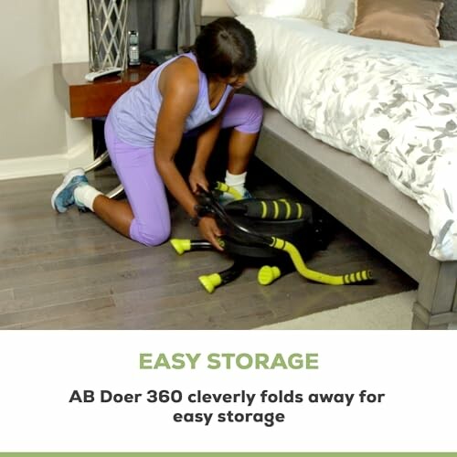 Person storing an AB Doer 360 under a bed.