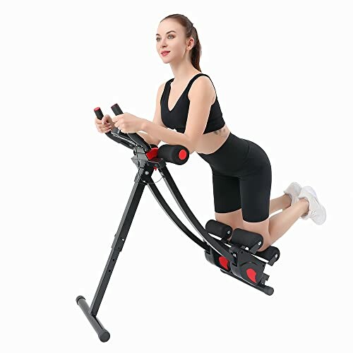 Woman using an abdominal exercise machine