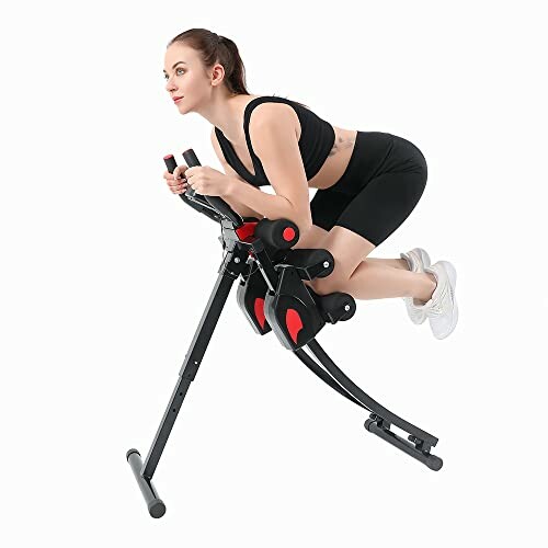 Woman using an ab exercise machine
