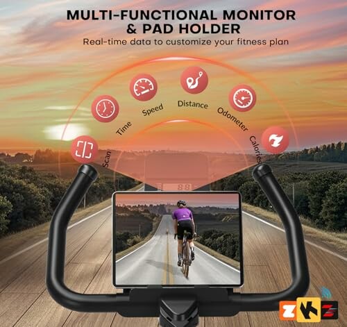 Multi-functional monitor and pad holder with cycling display.