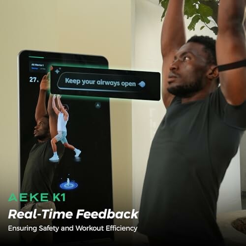 AEKE K1 Smart Home Gym System in use with real-time feedback.