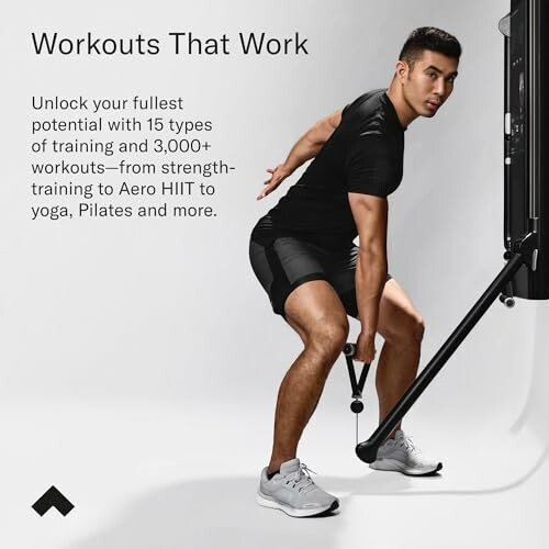 Man exercising on a cable machine promoting diverse workout options with Tonal 2.
