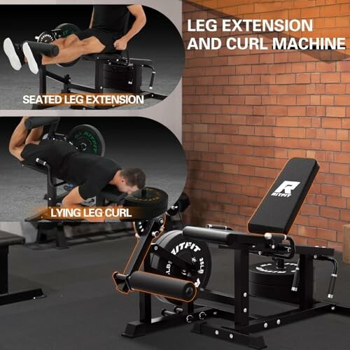 Leg extension and curl machine with seated and lying positions.