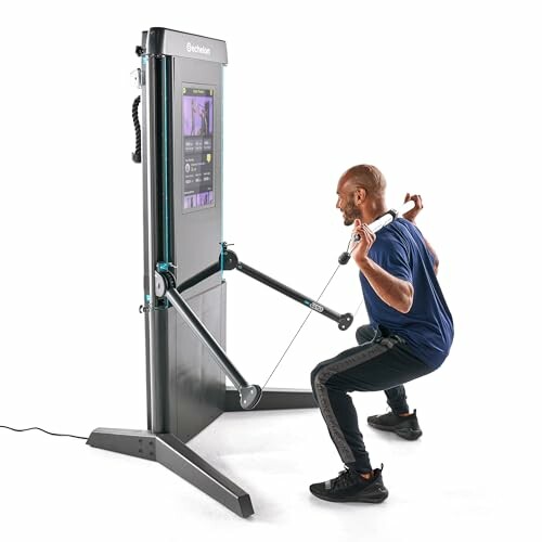 Man using a fitness machine for strength training