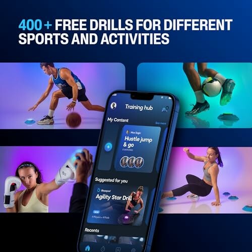 Sports training app with various drills and activities.