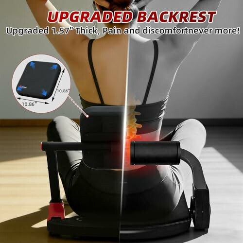 Person using upgraded backrest for support and comfort.