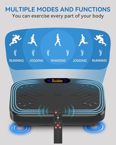 Vibration platform with multiple exercise modes and remote control.